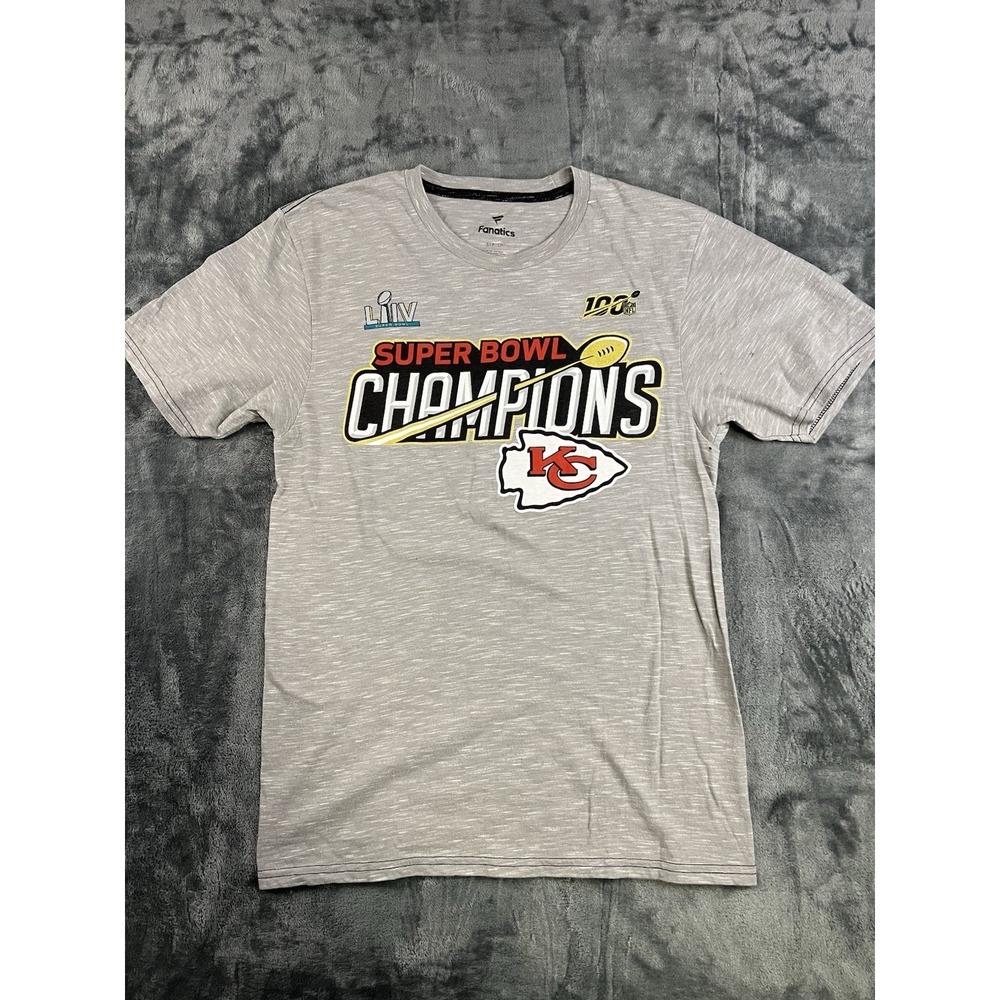 Fanatics Kansas City Chiefs Super Bowl LIV Champions Gray T-Shirt Men's S